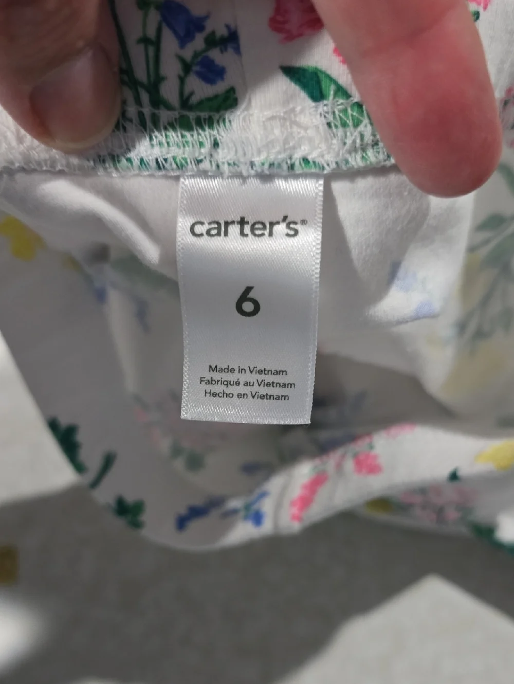 Carter's White Floral Print Girls' Leggings Size 6